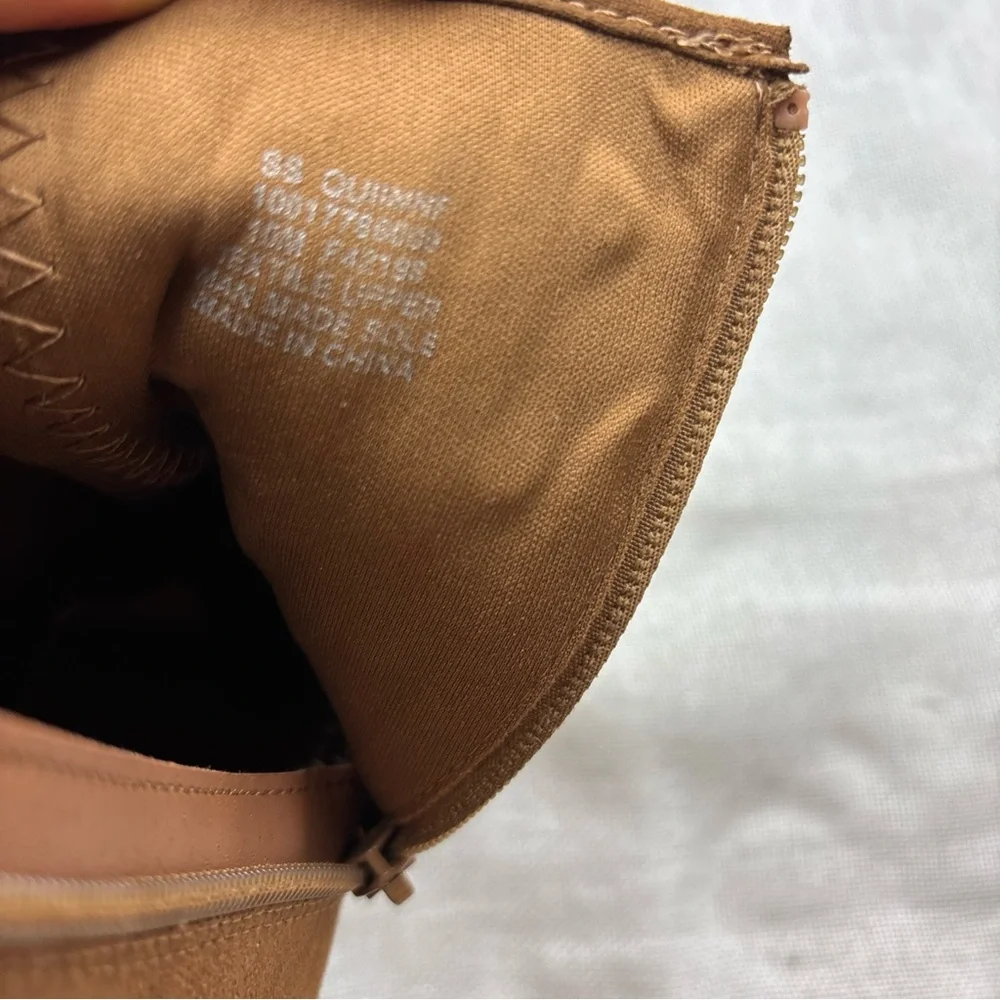 Sun + Stone Women's Brown Peanut Quiinn Lace-Up Winter Lug Booties Size 10